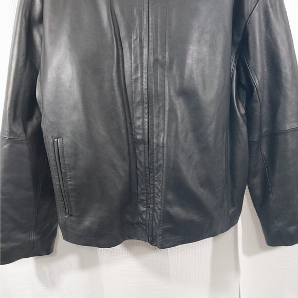NWOT! EXCELLED! SLEEK BLACK GENUINE LEATHER THERMAL LINED JACKET, COAT! SZ XL - Picture 6 of 12